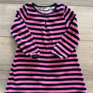 Mini Boden Pink and Black Striped Dress